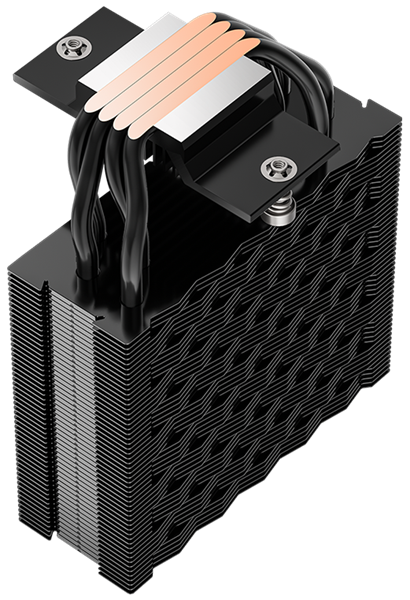 Кулер для процессора PCCooler RT400 ARGB BK (235W, 4-pin PWM, 148mm, Al/Cu, 4x6mm, ARGB, 1x120mm, 73