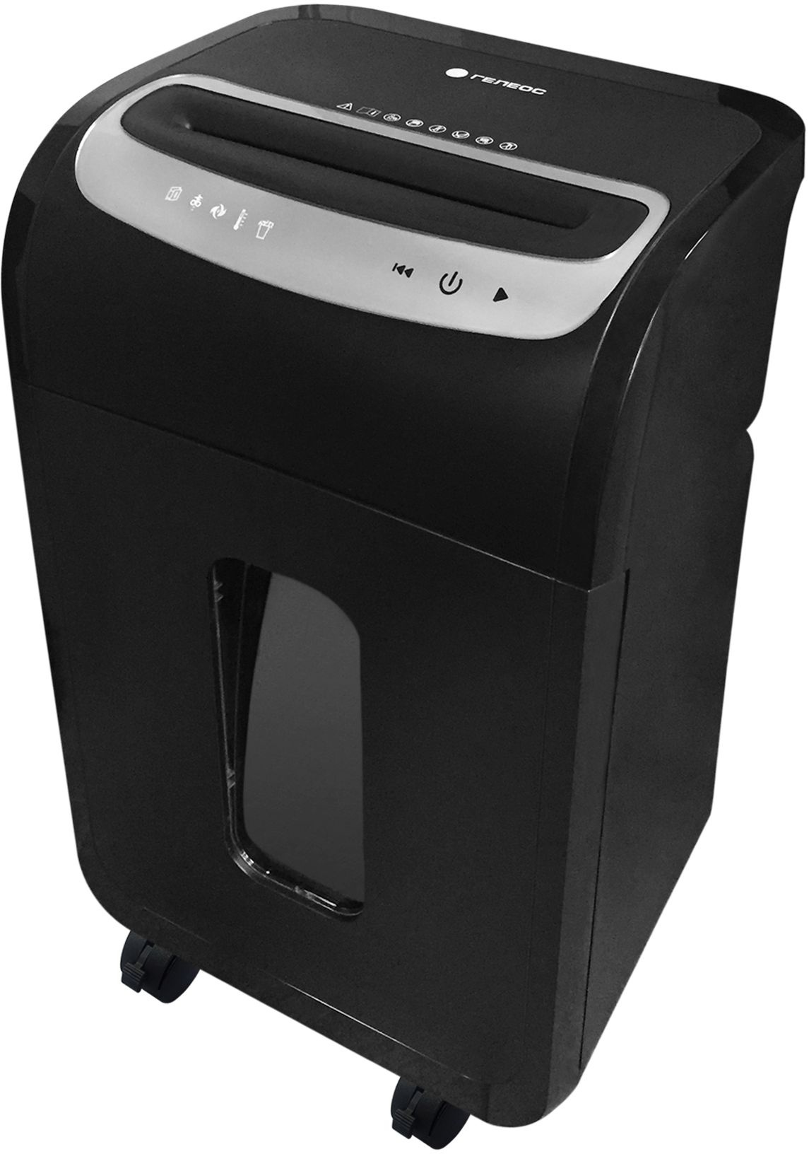 Шредер Heleos УМ35-5 черный/серебристый (секр.P-5) фрагменты 23лист. 35лтр. скрепки скобы пл.карты C