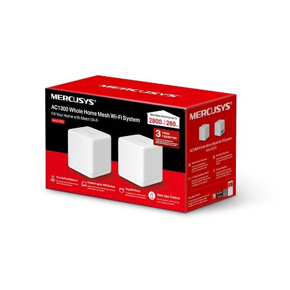 Точка доступа Wi-Fi Mercusys Halo H30G(2-pack) AC1300 Домашняя Mesh Wi-Fi система