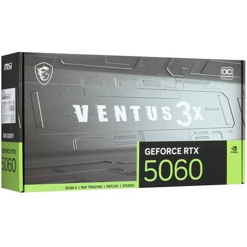 Видеокарта MSI PCI-E 5.0 RTX 5060 8G VENTUS 3X OC NVIDIA GeForce RTX 5060 8Gb 128bit GDDR7 2535/2800