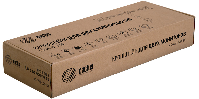 Кронштейн для мониторов Cactus CS-VM-D29-BK черный 13"-27" макс.8кг настольный поворот и наклон