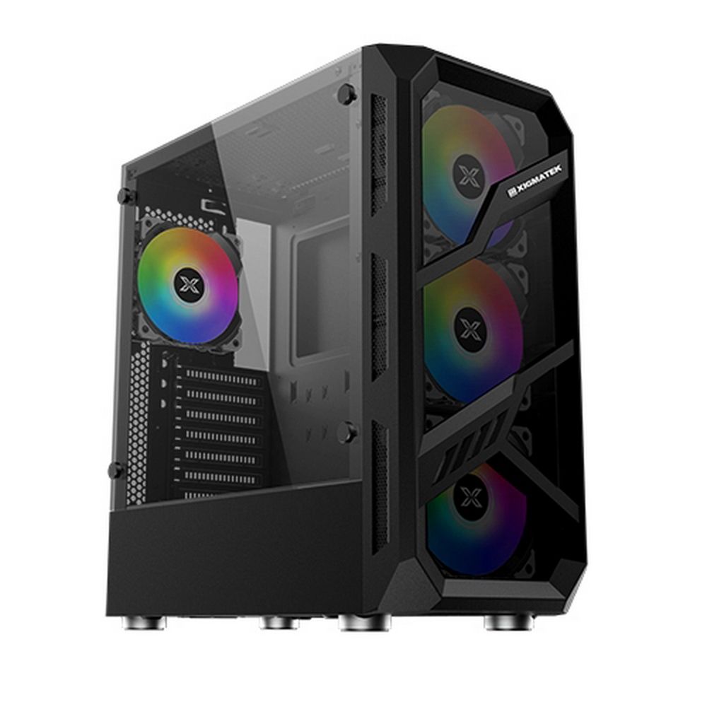 Корпус Xigmatek Lamiya EN40016 ATX, USB3.0x1+USB2.0x2, Front &amp/ Left TG, 4PCS X24A Fan, Galaxy II