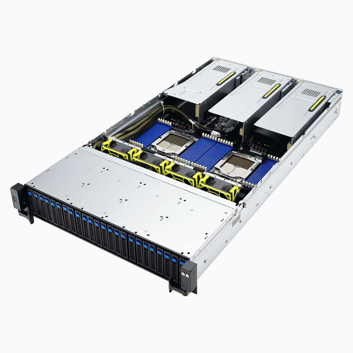 Сервер ASUS RS720A-E12-RS24U 2U, 2x AMD SP5(up to 400w), 24x DDR5(4800), 24x 2,5(16NVMe + 8NVMe/SATA