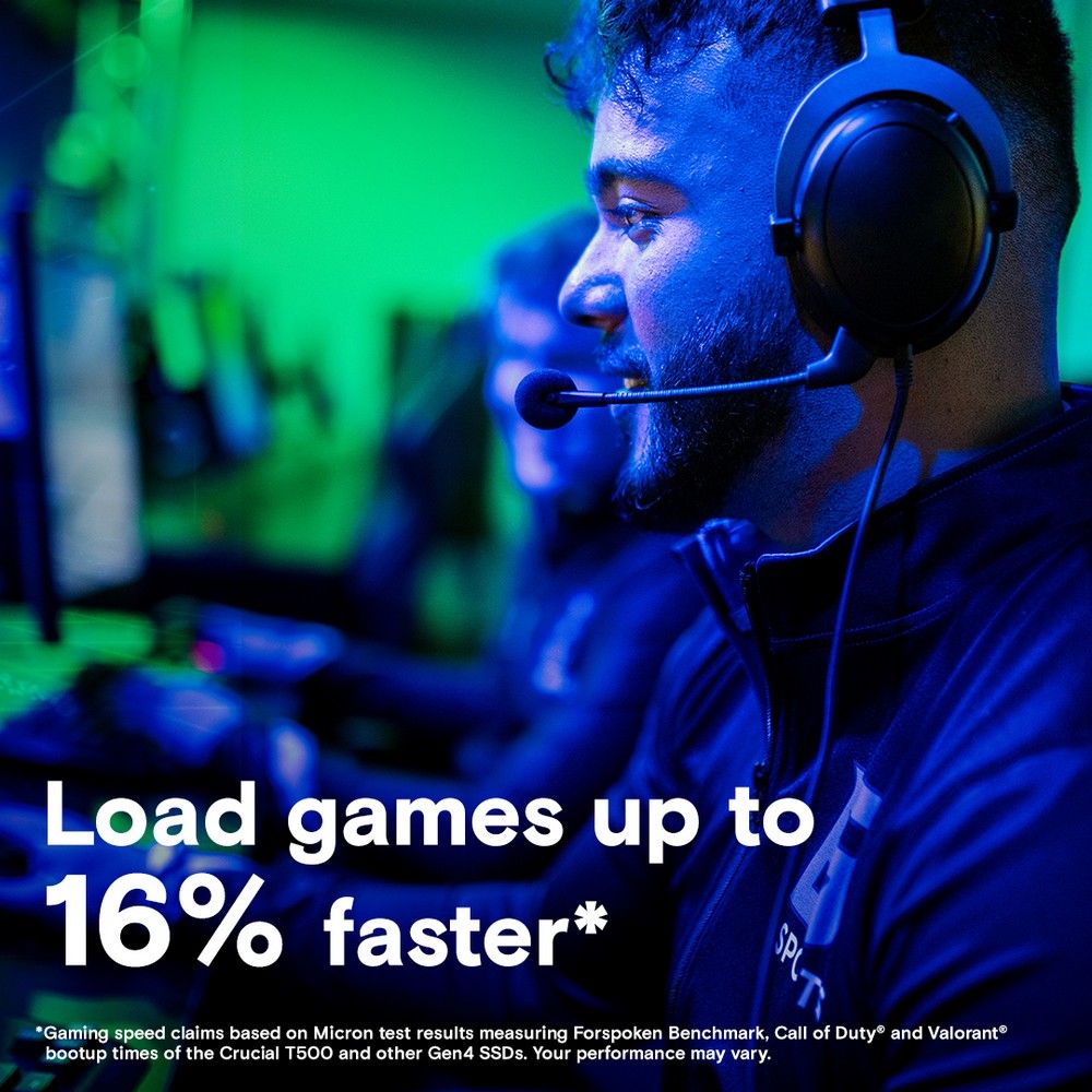 Твердотельный накопитель SSD Crucial T500 1TB PCIe Gen4 NVMe M.2 SSD with heatsink CT1000T500SSD5