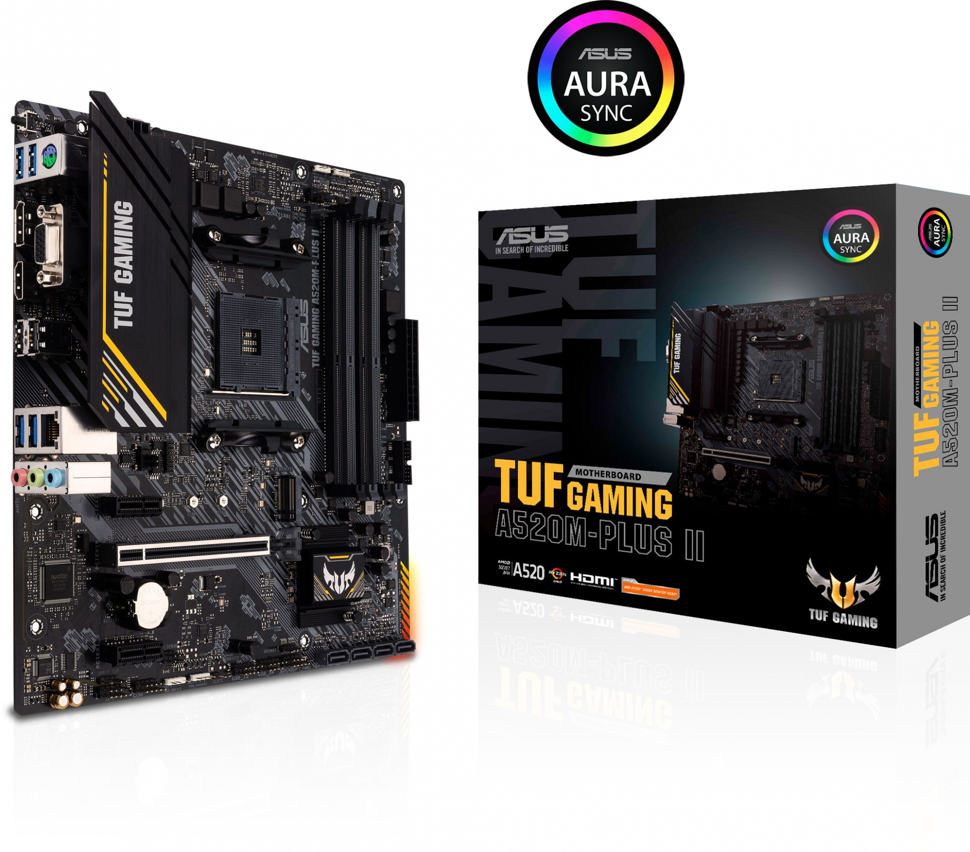 Материнская плата Asus TUF GAMING A520M-PLUS II Soc-AM4 AMD A520 4xDDR4 mATX AC`97 8ch(7.1) GbLAN RA