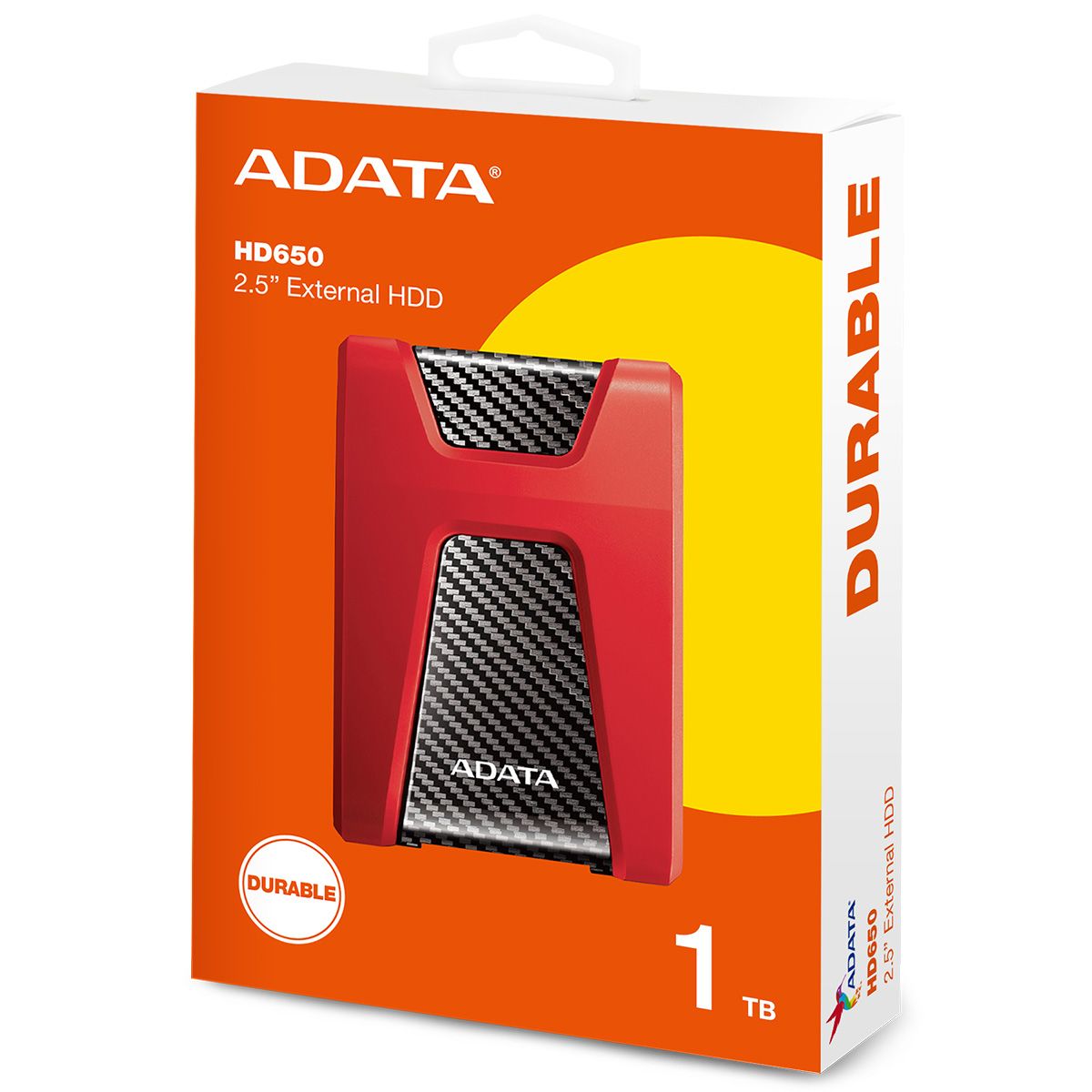 Жесткий диск A-Data USB3.0 1TB AHD650-1TU31-CRD HD650 DashDrive Durable 2.5" красный