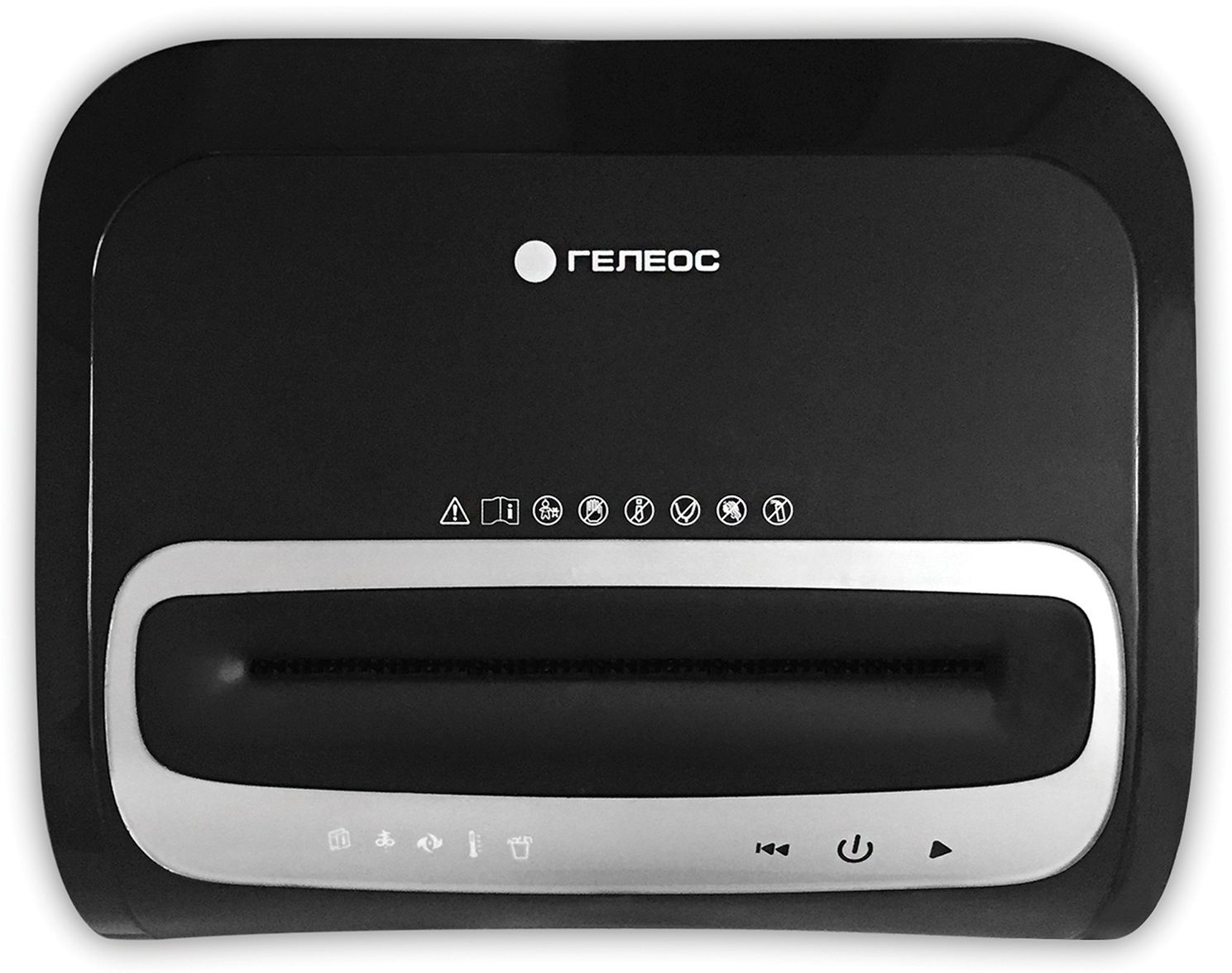 Шредер Heleos УМ35-5 черный/серебристый (секр.P-5) фрагменты 23лист. 35лтр. скрепки скобы пл.карты C