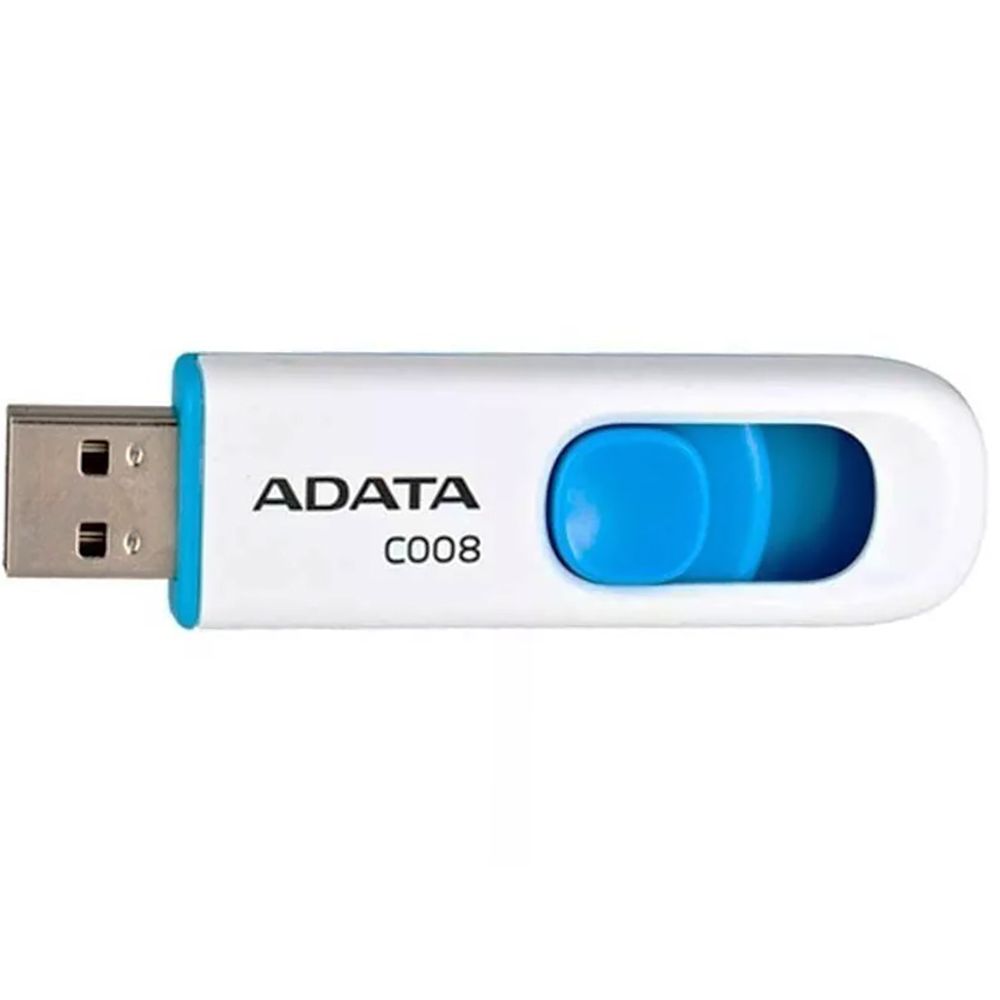 Флеш Диск A-Data 32Gb Classic C008 AC008-32G-RWE USB2.0 белый/синий