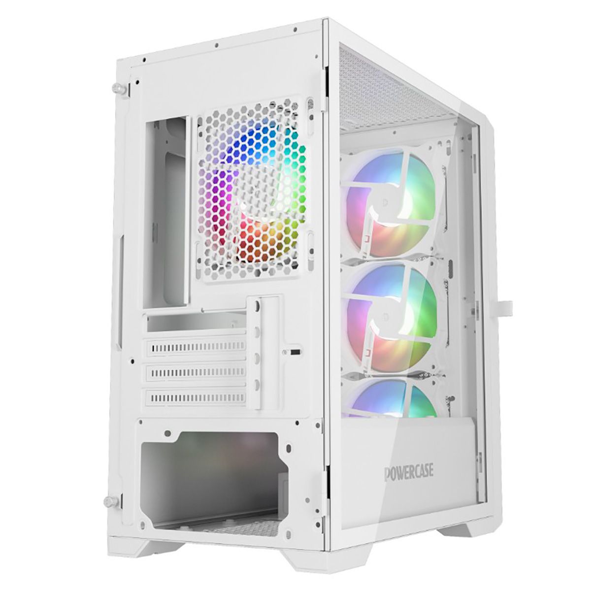 Корпус Powercase Alisio Micro X4W V2, Tempered Glass, 4х 120mm ARGB fans, ARGB HUB, белый, mATX (CAM