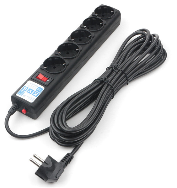 Сетевой фильтр Powercube SPG5-10M 10м (5 розеток) черный (коробка)