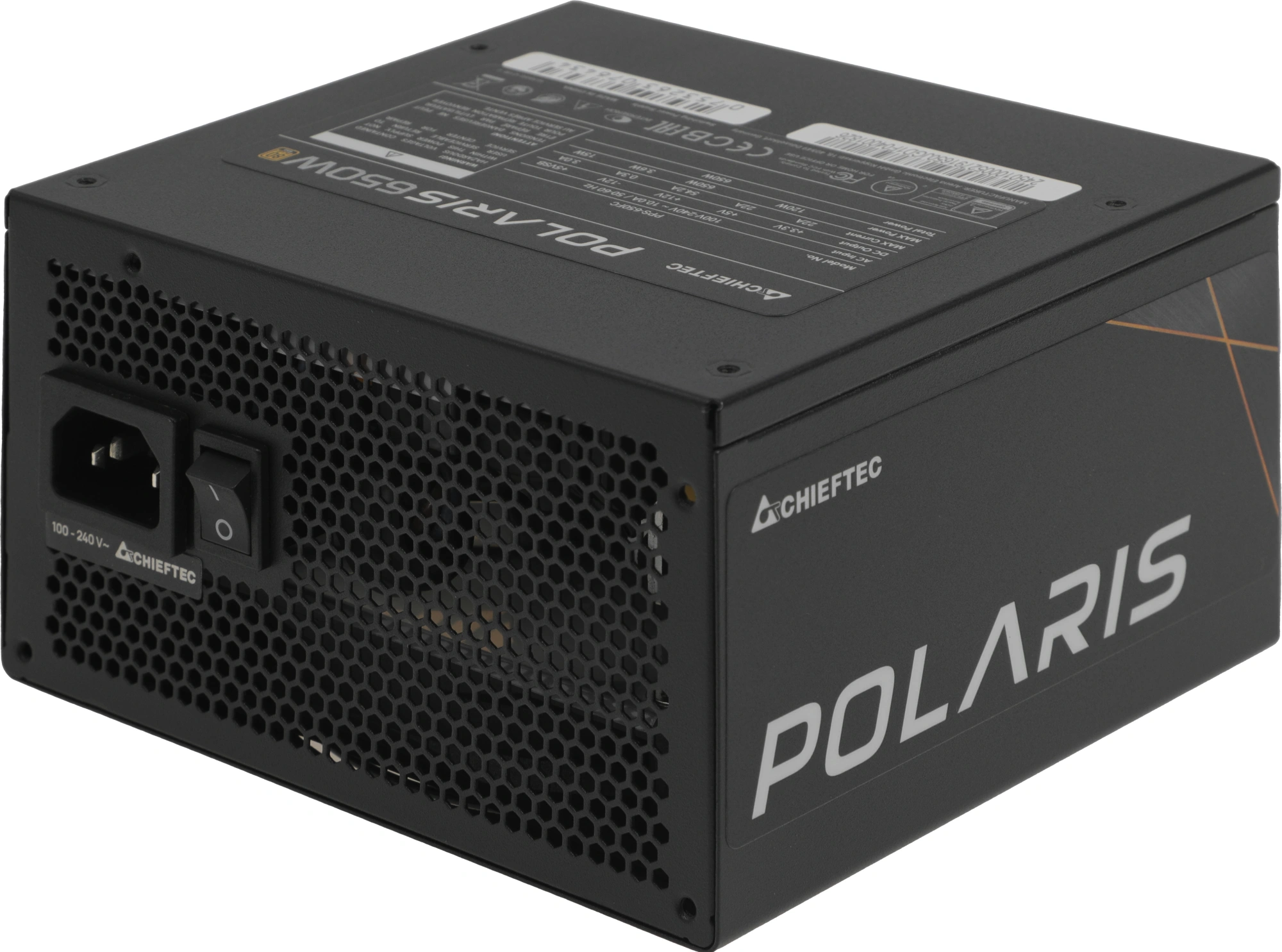 Блок питания Chieftec ATX 650W Polaris PPS-650FC 80+ gold (20+4pin) APFC 120mm fan 6xSATA Cab Manag 