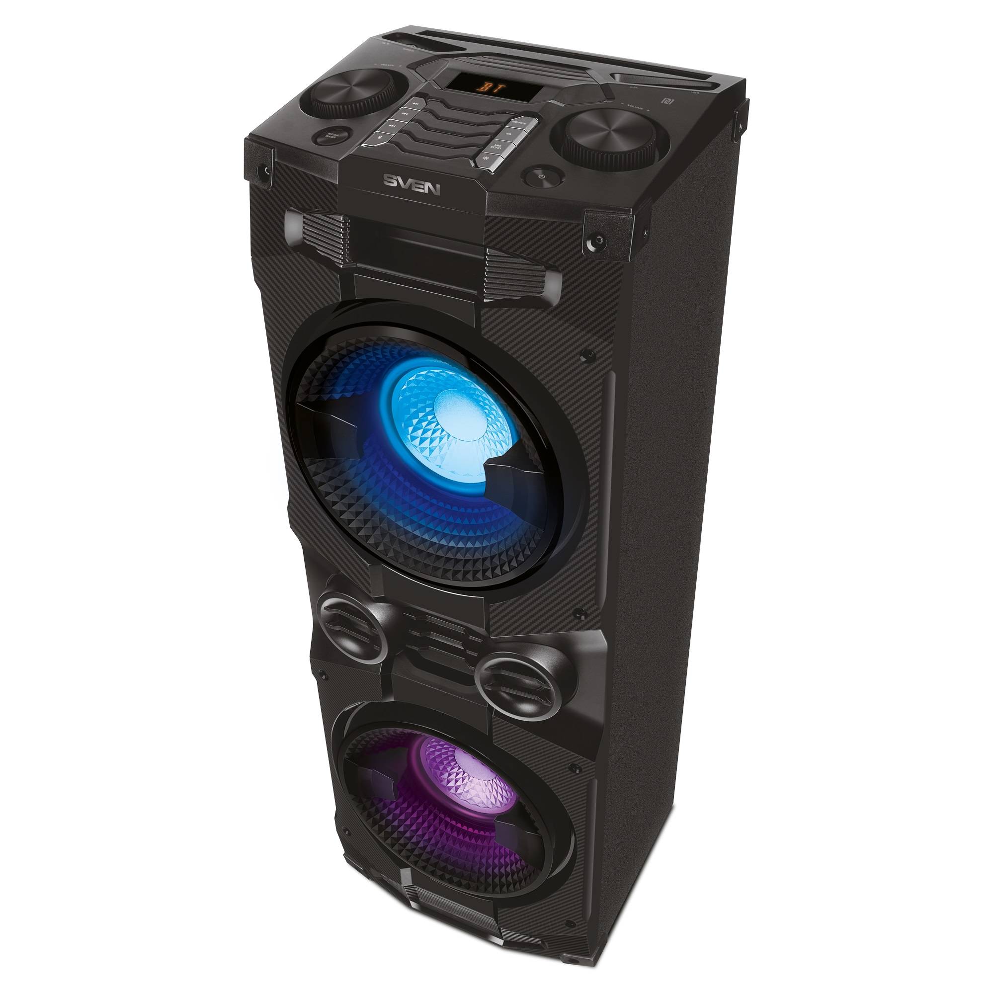 Колонка порт. Sven AC PS-1500 черный 500W 1.0 BT/3.5Jack 10м (АС PS-1500)