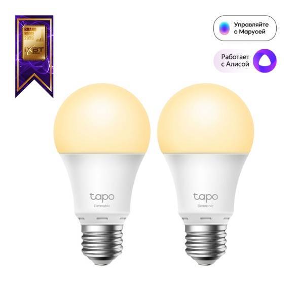 Умная лампа TP-Link Tapo L510E (2pack) E27 8.7Вт 806lm Wi-Fi (упак.:2шт) (TAPO L510E(2-PACK))