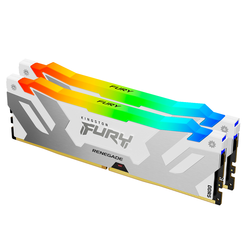 Память оперативная/ Kingston 32GB 6400MT/s DDR5 CL32 DIMM (Kit of 2) FURY Renegade RGB White XMP