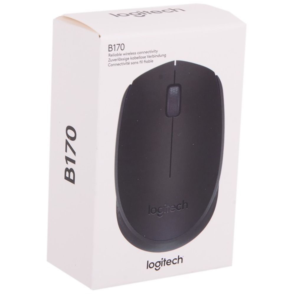 Мышь беспроводная Logitech B170 Black |910-004798| черная, оптическая, 1000dpi, 2.4 GHz/USB-ресивер,
