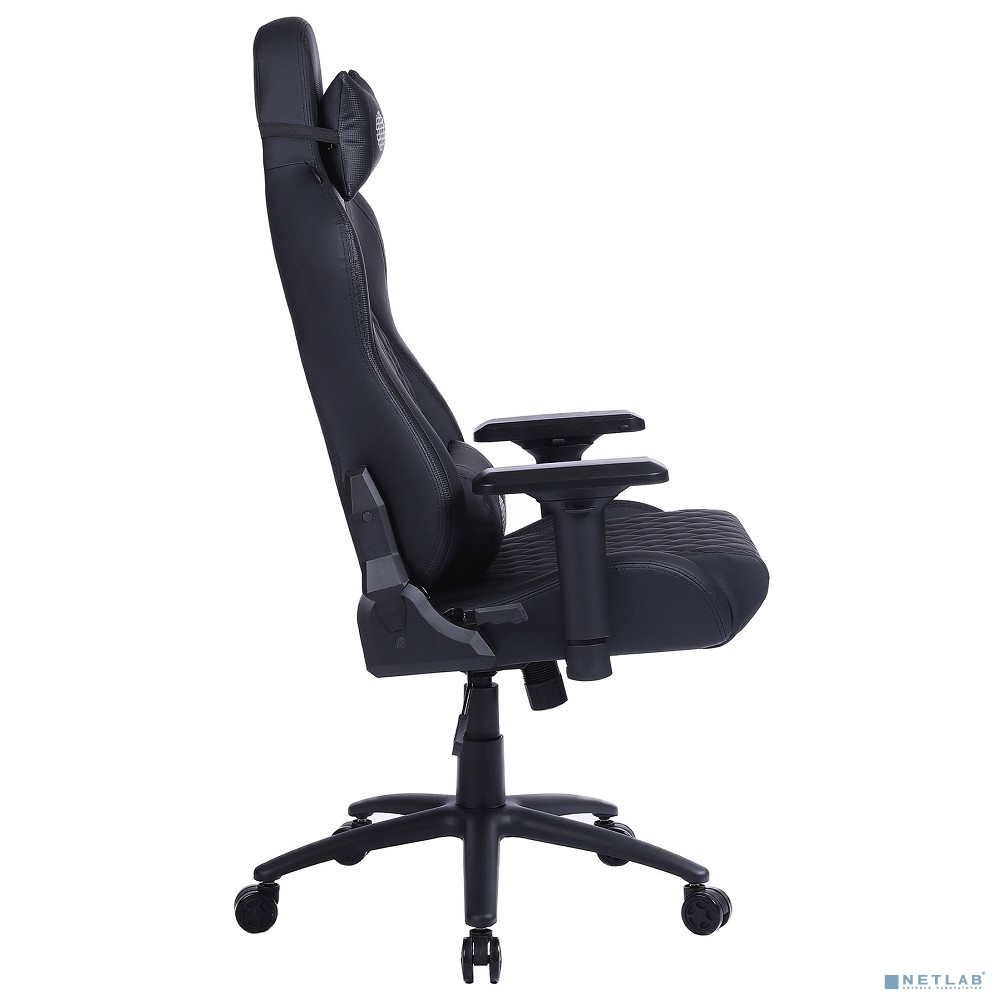 Кресло игровое Cactus CS-CHR-130-M с вибромассажем черный экокожа с подголов. крестов. черный