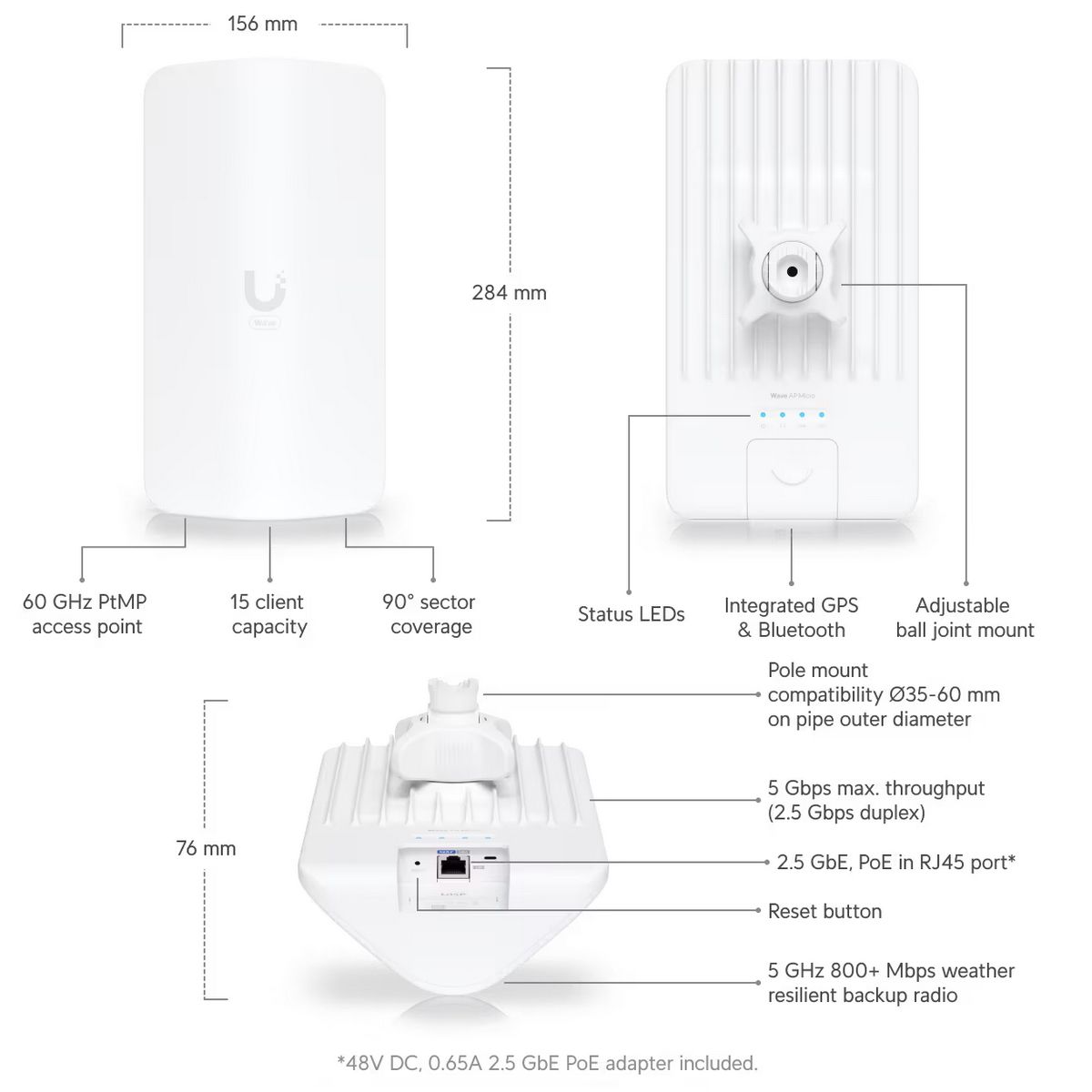 Точка доступа Ubiquiti Wave-AP-Micro, UISP Wave Access Point Micro