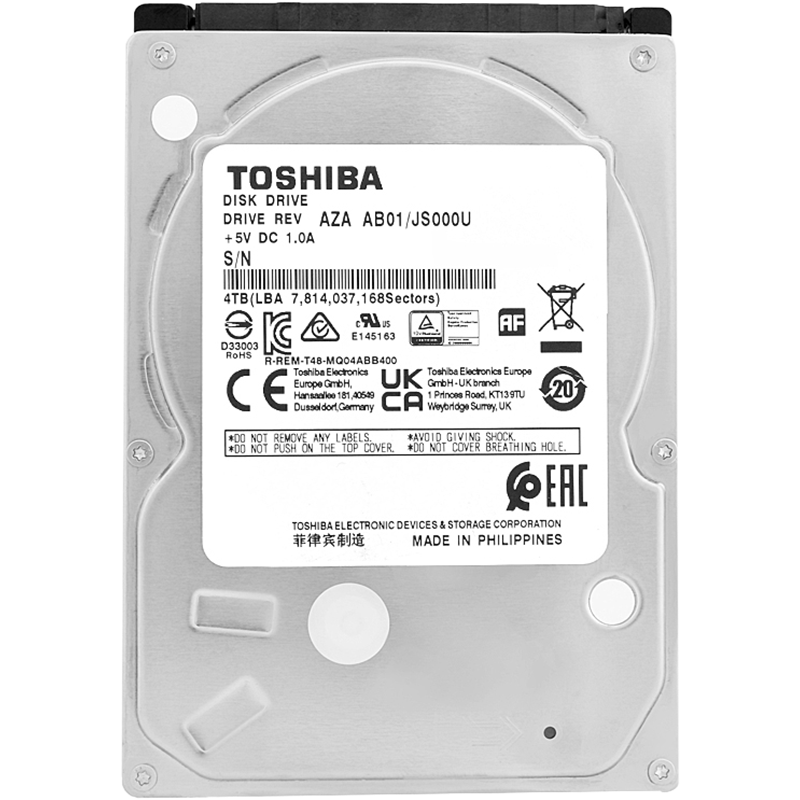 Жесткий диск Toshiba SATA 4TB 2.5" 6.0 Gbit/s 15mm 5400 rpm 128Mb 1 year warranty (replacement ST400