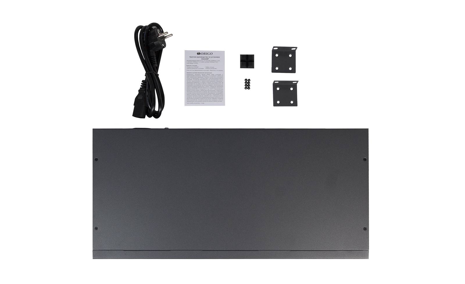 Коммутатор Origo OS2228P/370W OS2228P/370W/A1A 28x1Гбит/с 2xКомбо(1000BASE-T/SFP) 2SFP 24PoE+ 370W н