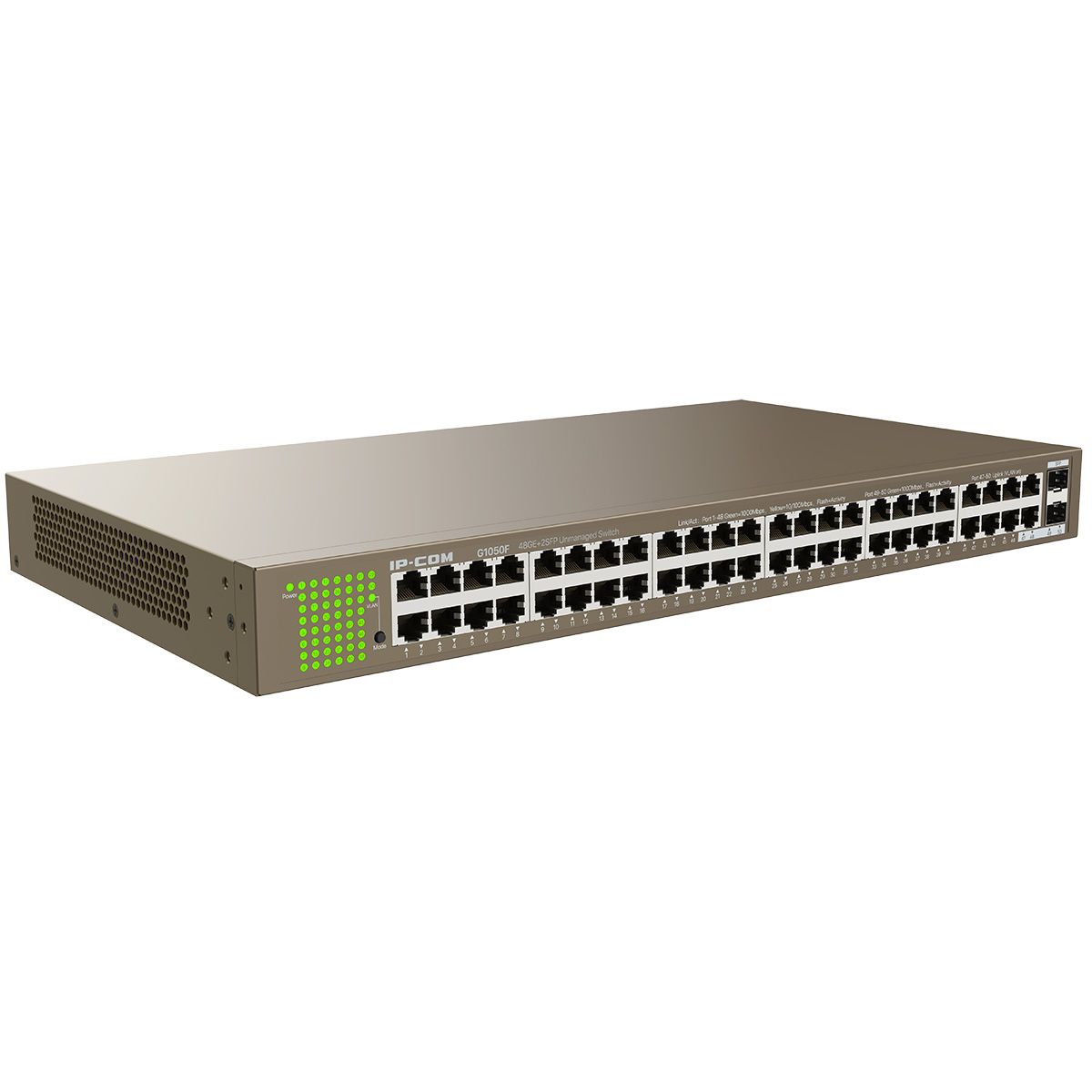 Коммутатор IP-Com G1050F (L2) 48x1Гбит/с 2SFP неуправляемый