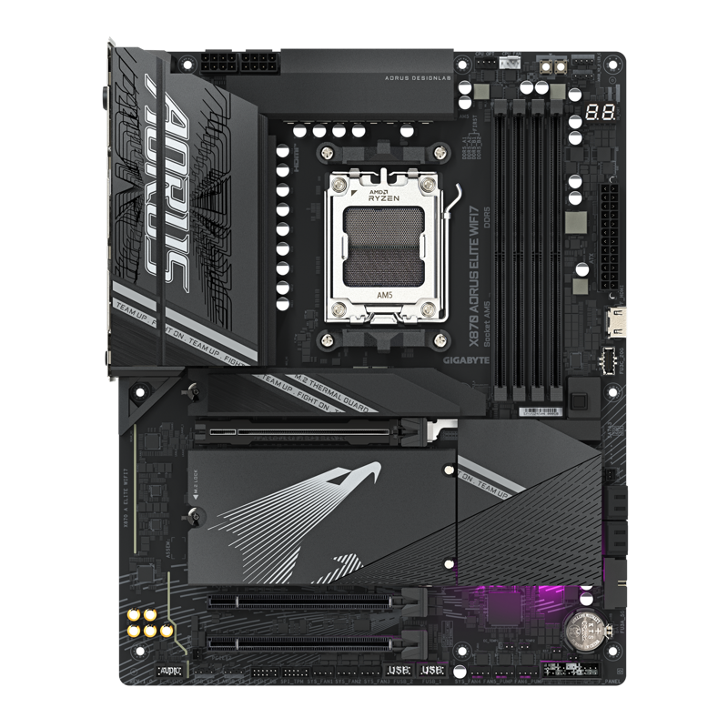 Материнская плата Gigabyte X870 A ELITE WIFI7 Socket AM5 AMD X870 4xDDR5 ATX AC`97 8ch(7.1) 2.5Gg RA