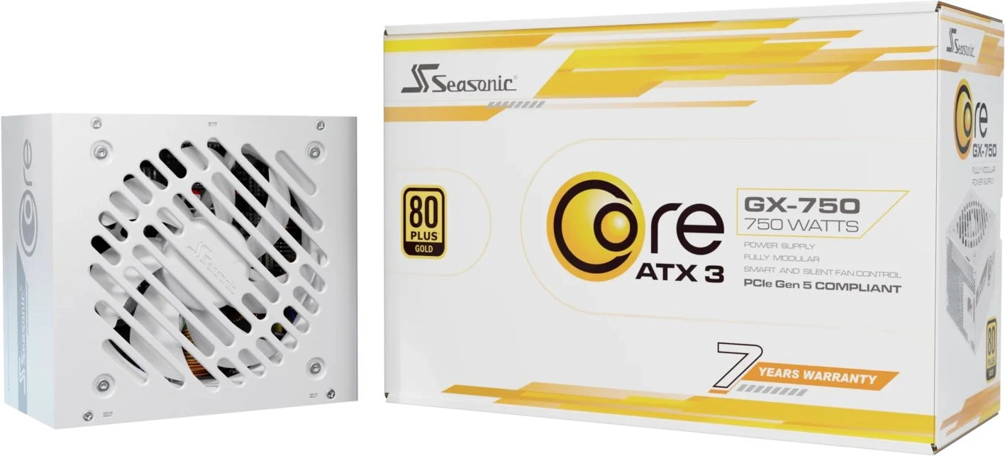 Блок питания Seasonic ATX 750W Core GX-750 White 80+ gold (20+4pin) APFC 120mm fan 6xSATA Cab Manag 
