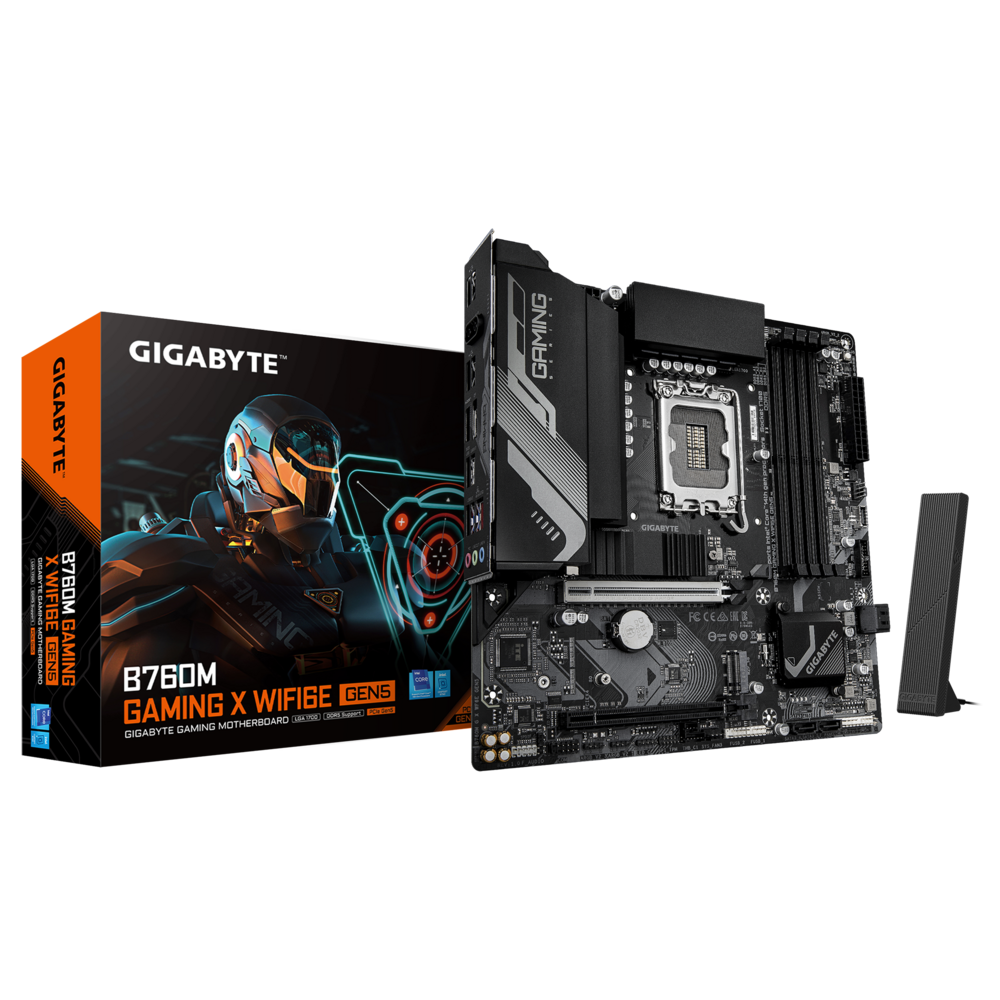 Материнская плата Gigabyte B760M G X WF6E GEN5 Soc-1700 Intel B760 4xDDR5 mATX AC`97 8ch(7.1) 2.5Gg 