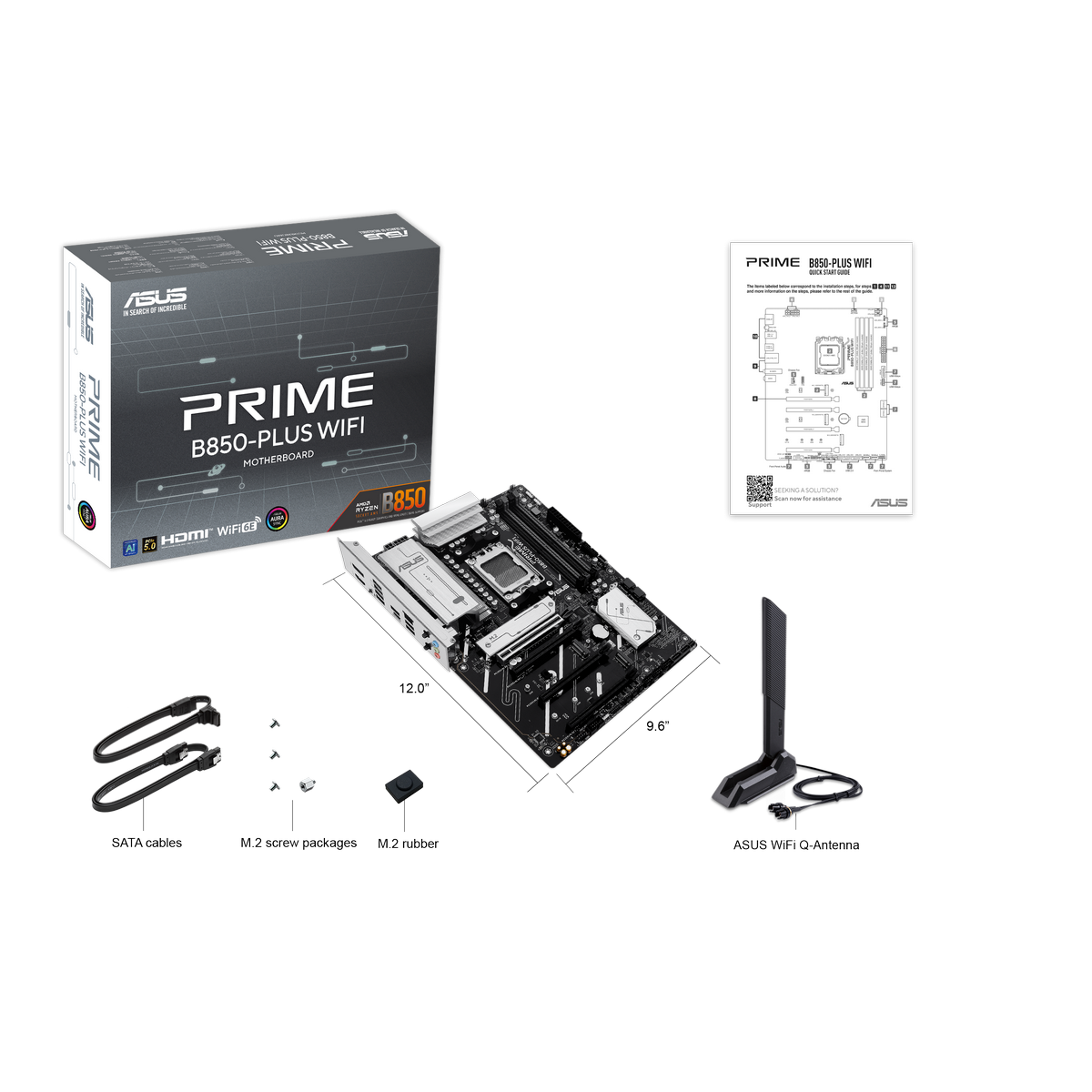 Материнская плата Asus PRIME B850-PLUS WIFI Socket AM5 AMD B850 4xDDR5 ATX AC`97 8ch(7.1) 2.5Gg RAID