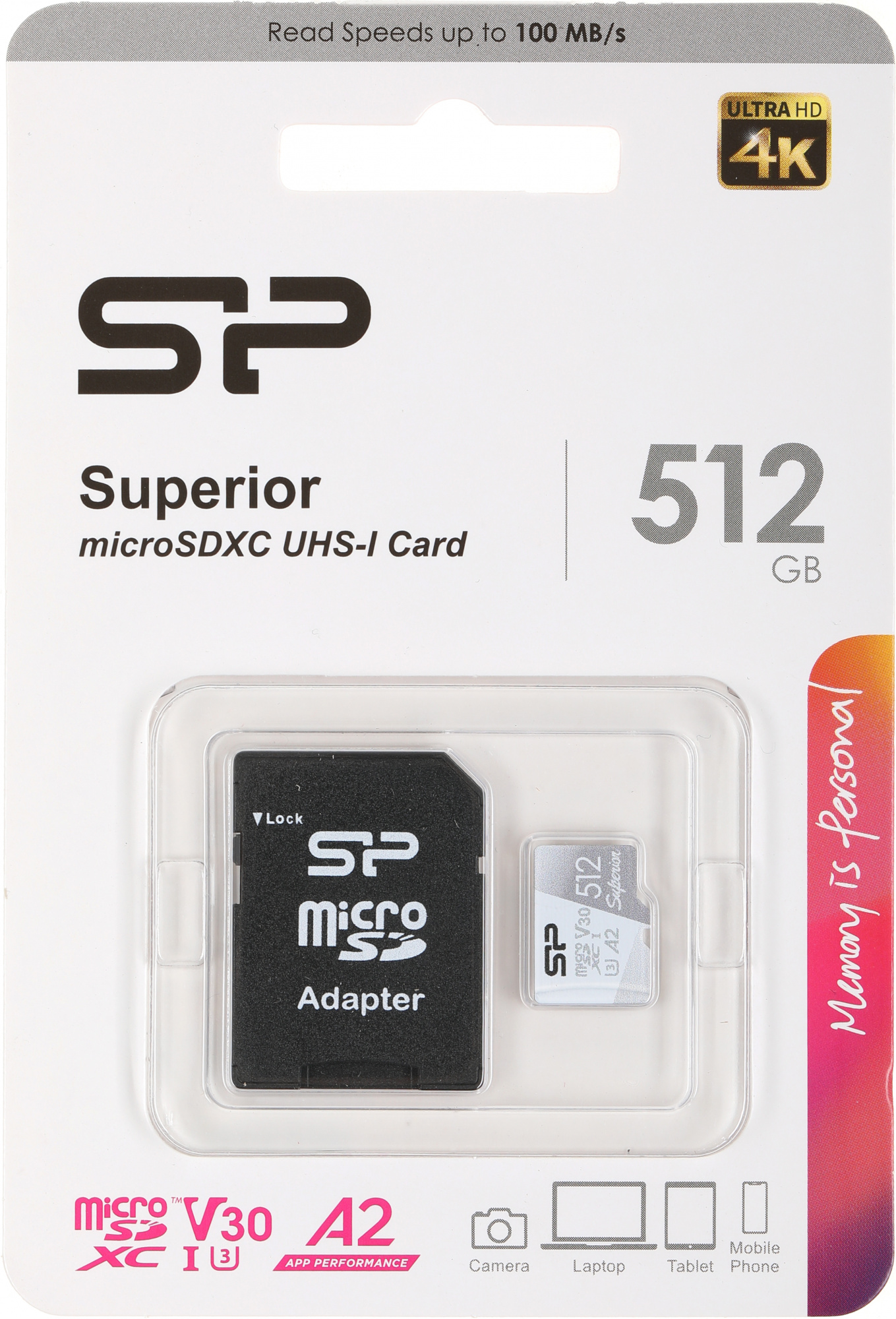 Флеш карта microSDXC 512GB Silicon Power SP512GBSTXDA2V20SP Superior + adapter