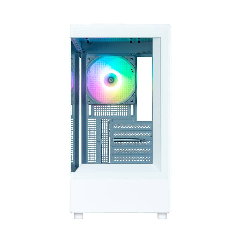 корпус ZALMAN P10, MATX, WHITE, WINDOW, 2x3.5", 3x2.5", 1xUSB TYPE-C, 1xUSB3.0, REAR 1x120mm ARGB
