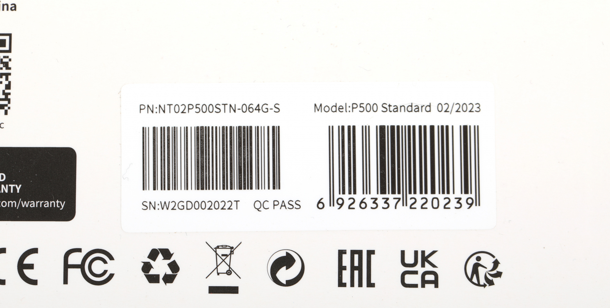 Флеш карта microSDXC 64GB Netac NT02P500STN-064G-S P500 w/o adapter