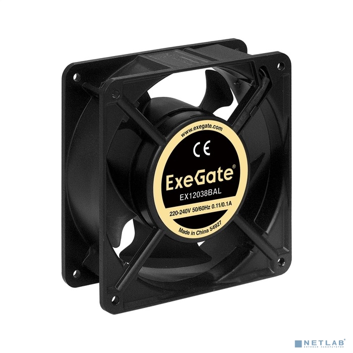 Exegate EX289017RUS Вентилятор 220В ExeGate EX12038BAL (120x120x38 мм, 2-Ball (двойной шарикоподшипн