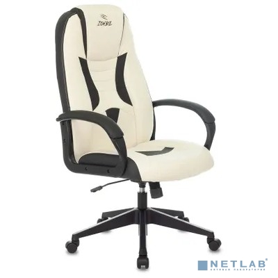 Кресло игровое Zombie 8 белый/черный экокожа крестов. пластик