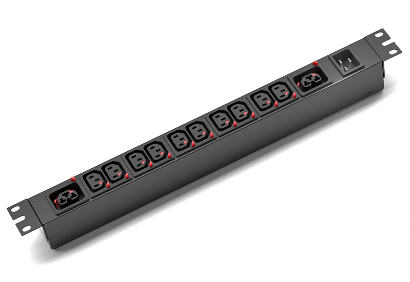 Блок распределения питания SMARTWATT PDU P-series Basic, 1U, 1Ф 16A, 3,8кВА, выход - 10xC13+2xC19, в