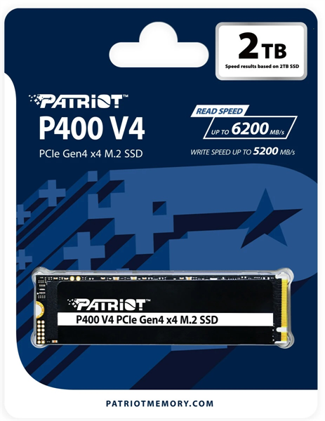 Накопитель SSD Patriot PCIe 4.0 x4 2000GB P400VP2TBM28H P400 V4 M.2 2280