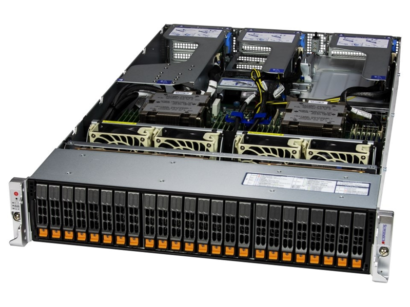Серверная платформа Supermicro Hyper A+ Server 2U 2125HS-TNR noCPU(2)9004 EPYC/TDP 290W/no DIMM(24)/