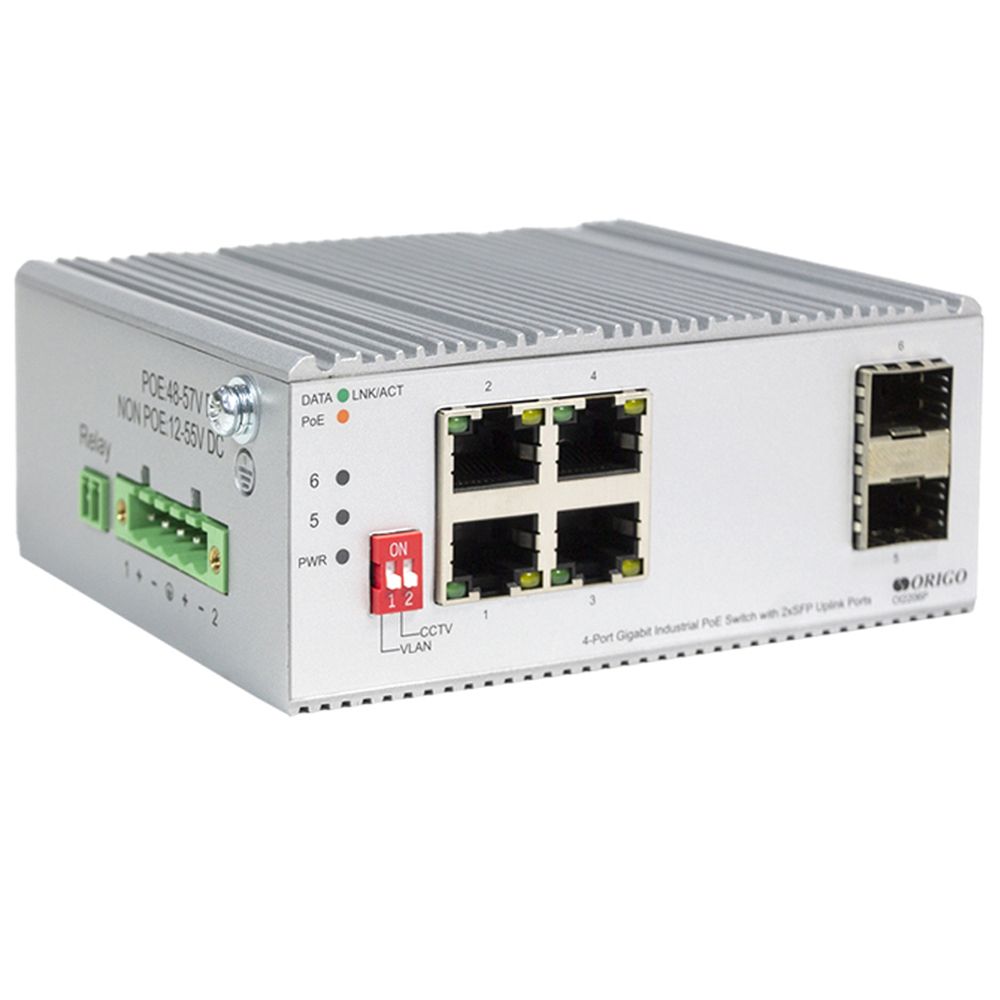 Коммутатор Origo OI2206P/120W OI2206P/120W/A1A (L2) 4x1Гбит/с 2SFP 4PoE 4PoE+ 120W неуправляемый