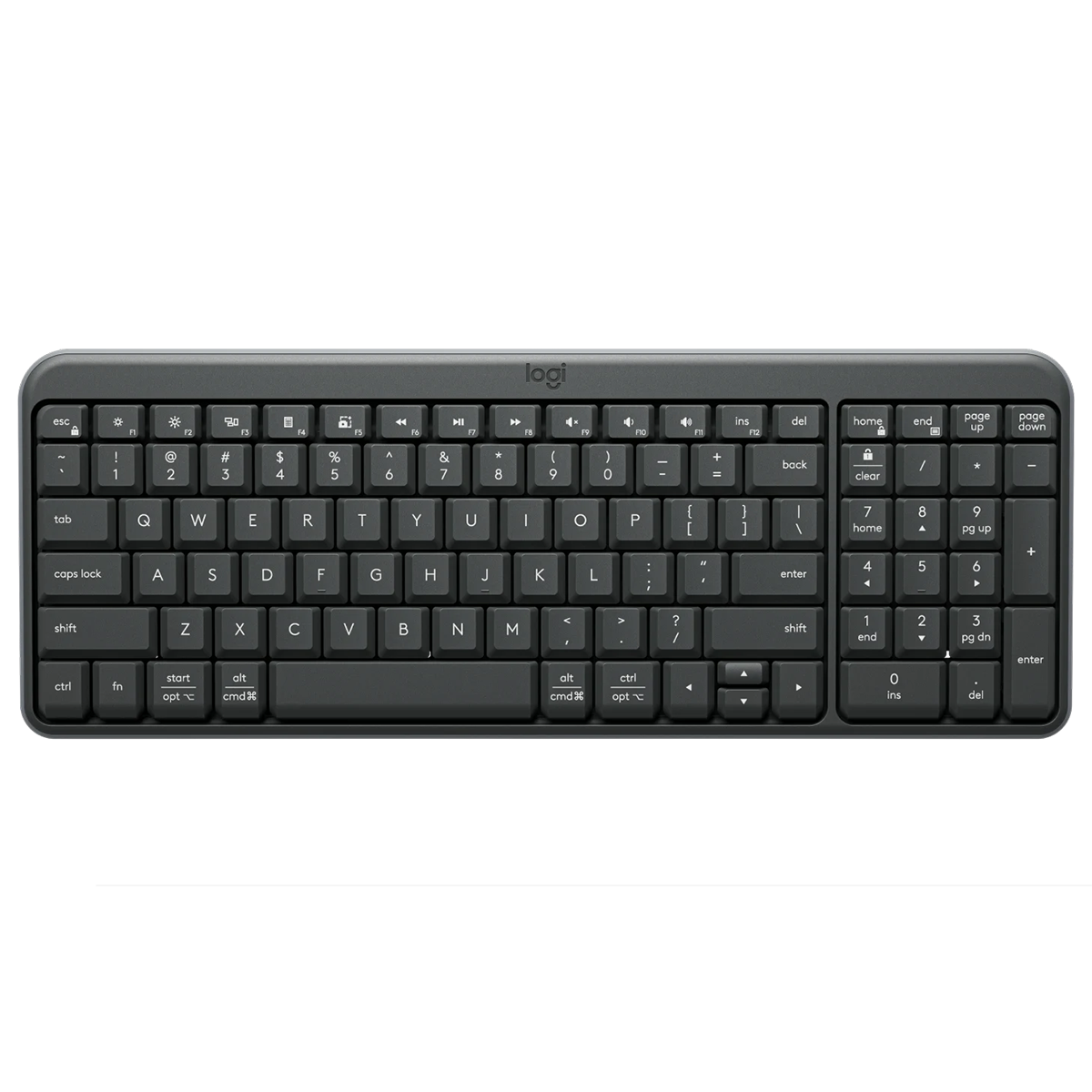 Клавиатура Logitech K250 YR0107 графитовый беспроводная BT slim Multimedia (920-013452)