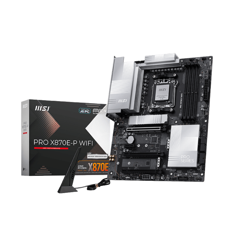 Материнская плата MSI PRO X870E-P WIFI Socket AM5 AMD X870E 4xDDR5 ATX AC`97 8ch(7.1) 5Gigabit RAID+