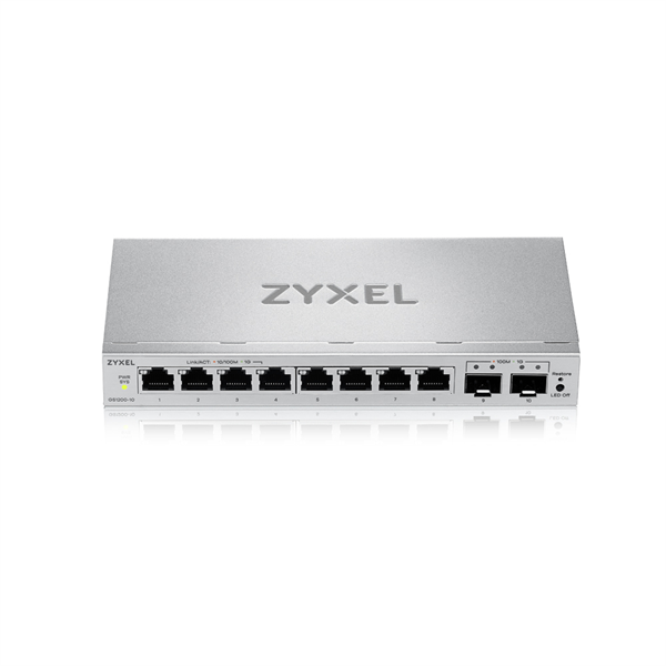 Коммутатор Web Smart L2 коммутатор Zyxel GS1200-10v3, 8xGE, 2xSFP, настольный, бесшумный