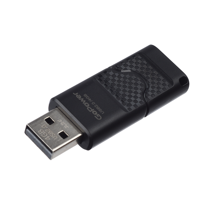 Флеш-накопитель GoPower SLIDER 4GB USB2.0 пластик черный матовый