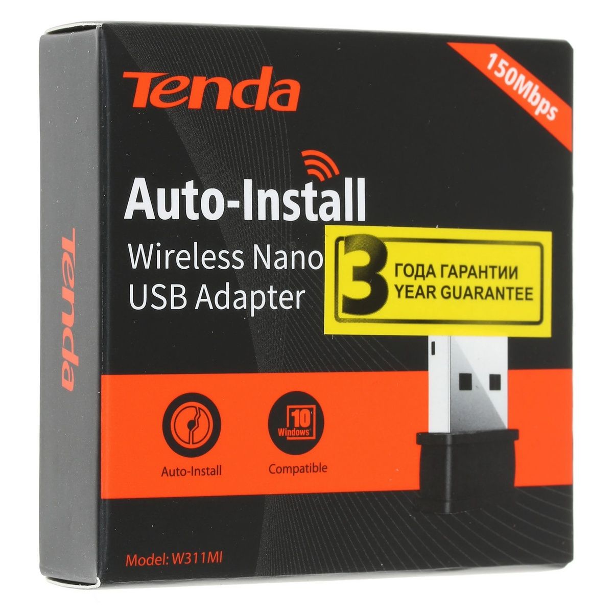 Сетевой адаптер Wi-Fi Tenda W311MI N150 USB 2.0 (ант.внутр.)