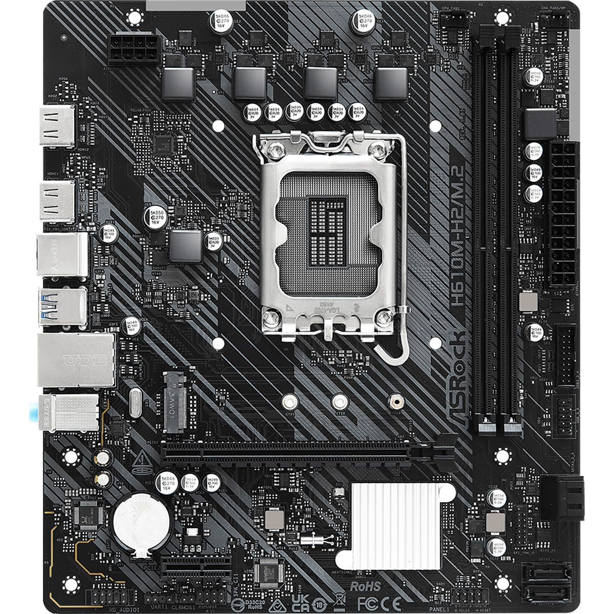 Материнская плата Asrock H610M-H2/M.2 Soc-1700 Intel H610 2xDDR4 mATX AC`97 8ch(7.1) GbLAN+HDMI