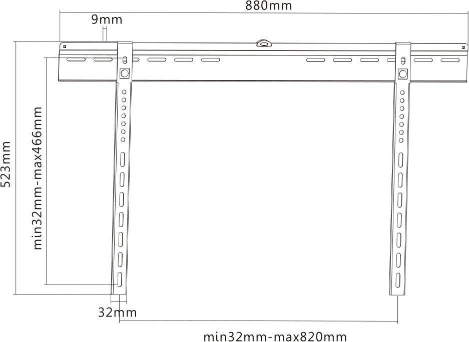 Кронштейн для телевизора Ultramounts UM817F черный 32"-70" макс.65кг настенный фиксированный