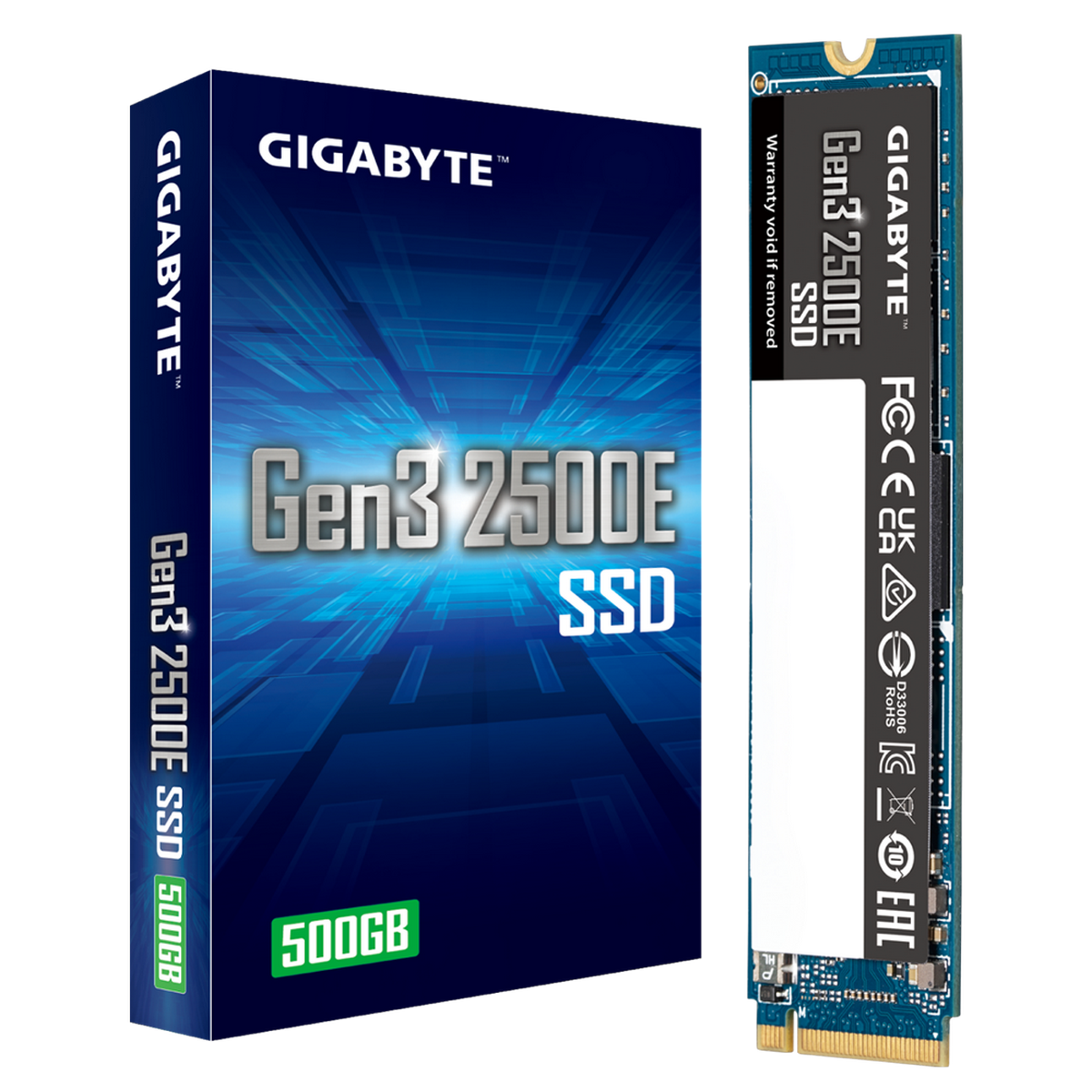 SSD накопитель GIGABYTE 2500E G325E500G 500ГБ, M.2 2280, PCI-E 3.0 x4, NVMe, M.2