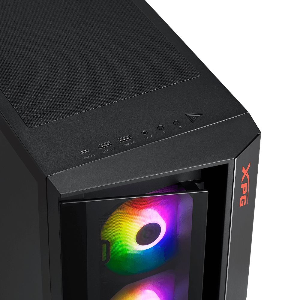 Корпус XPG CRUISER Black [CRUISERST-BKCWW] (Midi-Tower, черный, TG, 120mm ARGB fan*3)