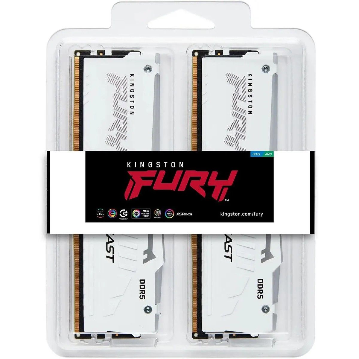 Память DDR5 2x32GB 6000MHz Kingston KF560C36BWEAK2-64 Fury Beast White Expo RGB RTL Gaming PC5-48000