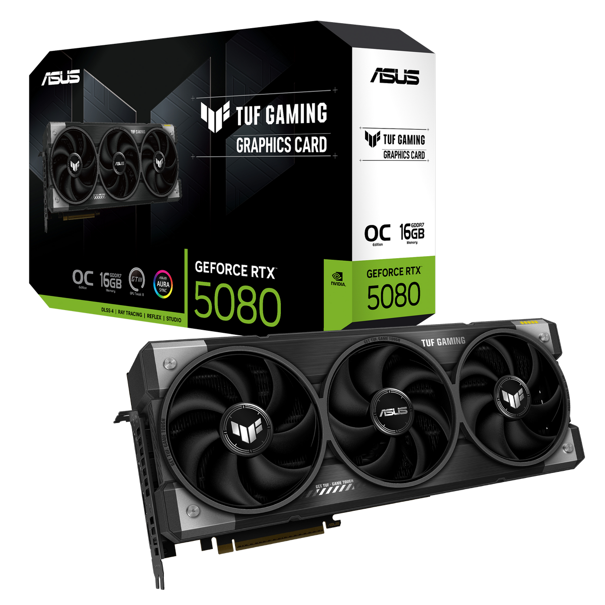 Видеокарта Asus PCI-E 5.0 TUF-RTX5080-O16G-GAMING NVIDIA GeForce RTX 5080 16Gb 256bit GDDR7 2700/300
