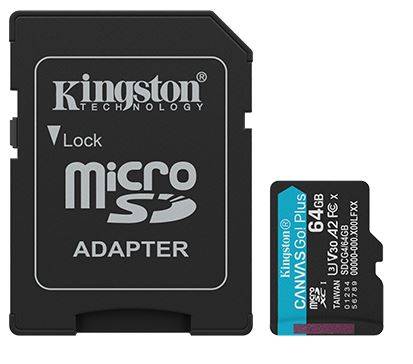 Флеш карта microSDXC 64GB Kingston SDCG4/64GB Canvas Go! Plus V10 A2 + adapter