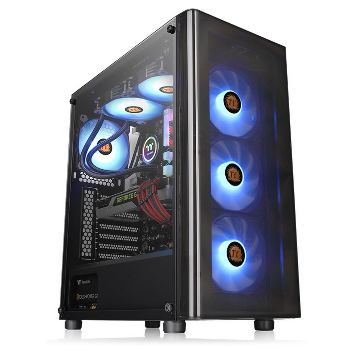 Корпус Thermaltake V200 TG RGB CA-1K8-00M1WN-01 Black/Win/SPCC/Tempered Glass*1/120mm RGB Fans*3 + 1